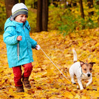 Retractable Dog Leash for Small Dogs Cats up to 11lbs with 6.5ft Anti-Pull Strong Nylon Tape, Hands Free, Mini and Portable Walking Leash with Wrist Strap, One-Hand Brake, White Square