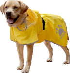 MAMORE Dog Raincoat Waterproof, Lightweight Adjustable Dog Rain Coat Hooded Poncho with Reflective Strip for Large Medium Small Dogs(Yellow, Medium)