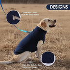 IECOii 2 Pack Dog Fleece Sweater, Warm & Soft, Stretchy & Cozy Large Pets Coats for Boy Girl with Leash Hole, Dogs Sweaters for Outdoor Activities in Fall & Winter (Size XL, Blue & Red)