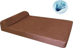 Dogbed4less Premium Jumbo HeadRest Orthopedic Cool Memory Foam Dog Bed for Large and Extra Large Dogs, Waterproof Liner with Durable Denim Cover, 55X47X4