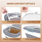 23-25 Lbs Airtight Dog Food Storage Container,Collapsible Pet food storage Container,All-in-One Cat Food Container Set with Scoops,Can Covers & Can Opener Spoons,Small Bin and Waste Bags