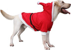 Santa Claus Father Christmas Costumes Clothes for Extra Large Dogs Hoodies Labrador Rottweiler Great Dane, Red, 4X-Large