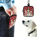 KEIAHUAN Christmas Snowman Zippered Dog Treat Pouch Red Pocket Sized Dog Training Treat Pouches Hands-Free Pet Feed Snack Reward Pocket for Training, Walking & Outdoor