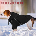 ASENKU Cozy Dog Hoodie，Soft Sweater with Adjustable Hood, Back Pocket and Leash Access Hole，Warm Reflective Sweatshirt for Cold Weather（Black，L