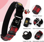 DOGWONG LED Dog Collar - Christmas Red Plaid Heavy Duty Light up Dog Collars - Rechargeable Waterproof - Lighted Dog Collars for Night Walking, Hiking, Camping(Red Plaid,S)
