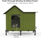 Heated Outdoor Cat House – Weatherproof Winter Shelter for Stray & Outdoor Cats, Insulated & Elevated Design for Porch, Yard, Barn or Garage, Easy Assembly Warm Cat Shelter