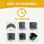 DWVO Plastic Dog House, Weatherproof Outdoor/Indoor Doghouse, Puppy Kennel with Air Vents and Elevated Floor