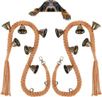 2 Pack Dog Bells for Door Potty Training, Handwoven Cotton Rope Dog Doorbell with 6 Extra Loud Bells, Adjustable Dog Door Bells for Small Medium Large Dogs to Ring to Go Outside, Brown