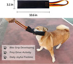 Dewonch No Stuffs Squeaky Leather Bite Tug Toy for Dog Training, K9 Puppy Stuffless Pull Toy with Handle to Build Prey Drive,Train Biting Grip,Play Tug of War Game (Squeaky Toy)