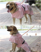 Waterproof Dog Raincoat, Reflective Adjustable Hooded Dog Rain Coat, Lightweight Breathable Pet Rain Jacket Poncho Double Layer with Leash Hole for Small Medium Large Dogs (Pink, XX-Large)