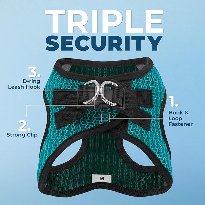 Best Pet Supplies Voyager Step-in Air Harness - All Weather Mesh, Reflective, No Pull Harness for Dogs, Cats - Secure with Hook & Loop Fastener, Buckle, Double D-Rings - Tone, S