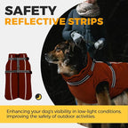 Lelepet Dog Winter Coat Waterproof Dog Jacket with Harness Built in Windproof Reflective Pet Coats for Small Medium Large Dogs, Thermal Fleece Lined Coats for Cold Weather Walking Hiking, Orange, L