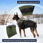 IECOii Extra Warm Reflective Adjustable Dog Jacket - Fleece Turtleneck Dog Jacket for Cold Weather Soft Winter Coat for Small, Medium & Extra Large Dogs