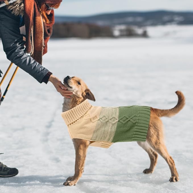ASENKU Warm Dog Sweater for Small Medium Dogs,Pet Sweaters for Fall Winter Dog Clothing,Thicked Pullover Puppy Cat Turtleneck Sweater for Doggie Chihuahua Clothing