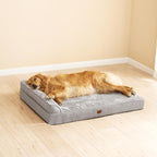 EHEYCIGA Memory Foam Dog Bed XLarge Sized Dogs, Extra Large Dog Bed Orthopedic with Washable Removable Cover, Waterproof XL Pet Bed Couch for Crate, 41x27x6 Inches, Grey