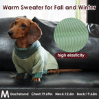 Dog Sweater XL, Turtleneck Sweaters for Large Dogs Girl Boy, Thermal Knit Sweatshirt with Leash Hole Easy Walking, Warm Big Dog Holiday Clothes Christmas for Beagle Corgi Cocker Spaniel, Green XL