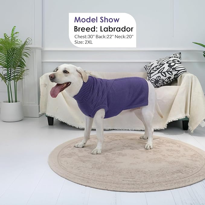 Dog Sweaters for Small Dogs Male Female Pet Knitwear Classic Puppy Warm Pullover Turtleneck Cold Weather Clothes for Yorkie(GrayishBlue, S)
