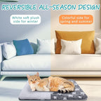 VitalCozy 2 Pack Self Warming Cat Mat Self Heating Pad Bed Reversible Machine Washable Reflects Body Heat Warm Thermal Pet Pad Crate Blanket for Feral and Indoor Cat(Star,22'' X 18'')