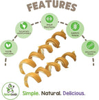 Nature Gnaws Bully Stick Springs for Dogs 7-8" (12 Count) - Long Lasting for Aggressive Chewers - Natural Curly Beef Dog Chew Bones - Rawhide Free