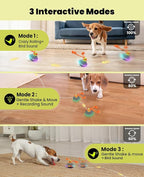 Interactive Dog Toys, Automatic Moving and Rolling LED Light Up Dogs Ball with Rope, Motion-Activated Wicked Ball for Small Medium Pup, Stimulation Toy for Boredom Relief