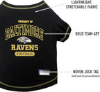 NFL Baltimore Ravens Dog T-shirt X-Small. - Licensed Shirt for Pets Team Colored with Team Logos- Premium Stretchable Materials for the comfort of your Dog & Cat