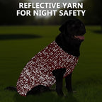 KYEESE Dog Christmas Sweater for Large Dogs with Leash Hole Warm Pullover with Reflective Yarn Male Thick Stretchy Knitwear Winter Soft Pet Coat boy Cold Weather Comfy Dog Sweaters,Red, XX-Large