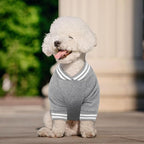 Dog Sweaters for Large Dogs, Brushed Fleece Dog Sweater Baseball Jacket Large Pet Sweater Clothes Soft Warm Boy Girl Pet(Gray-XL)