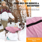 iBuddy Dog Winter Coats with Fleece Vest,Waterproof Warm Dog Snow Jacket Windproof, Reflective Adjustable Pet Dogs Cold Winter Coat for Dogs Girl Boy