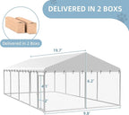 Rovibek 10X20FT Large Dog Kennel Outside, Heavy Duty Outside Dog Kennels Outdoor for Large Dogs with Secure Lock, Outdoor Pet Enclosure for Yard with Thickened Roof