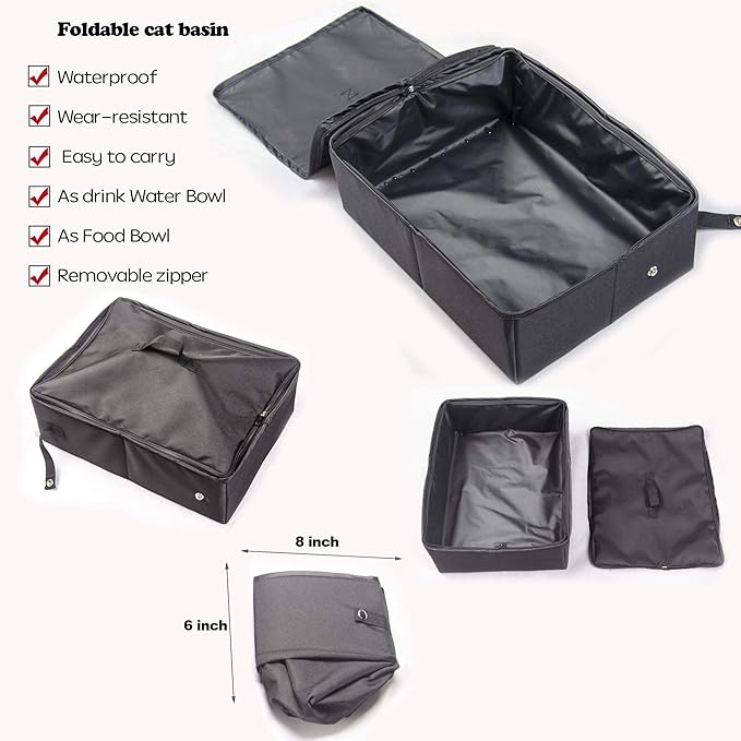 Mispace Portable 2 Pet Carriers for Cats Collapsible Cat Condo for Car Travel Pet Kennel Show Cages with Portable Carry Bag Hammocks Mats and Litter Box