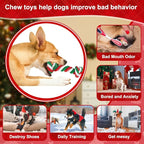 SZEE Dog Rope Toys, 14 in 3 Knots Chew Rope for Medium and Small Dogs, Natural Cotton Pull Toy for Tug of War and Teeth Cleaning (Red)