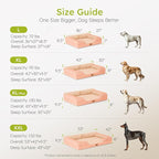 Extra Large Dog Bed, Orthopedic Dog Bed with Cooling Gel Memory Foam, Waterproof XL Pet Bed with Removable Washable Cover, 42" Pet Sofa Couch Dutch Velvet with Bone Toy, Peach Pink