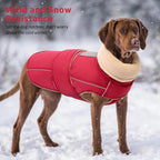 ASENKU Warm Dog Coat, Waterproof Dog Jackets for Medium Dogs with Reflective Fleece Vest Turtleneck with Button, Windproof Cold Weather Coats for Small Medium Large Dogs, Dark Red, M