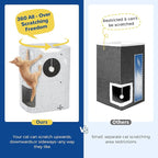 Cat House for Indoor Cats Large Cat Bed Cave 2-Storey Cats Condo with Cozy Felt Covered Hideaway for Multiple Pets Light Gray