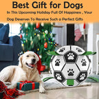 Dog Toys Soccer Ball, Interactive Dog Toys for Tug of War, Puppy Birthday Gifts, Tug Toy, Water Toy, World Cup Durable Balls for Medium & Large Dogs（8 INCH