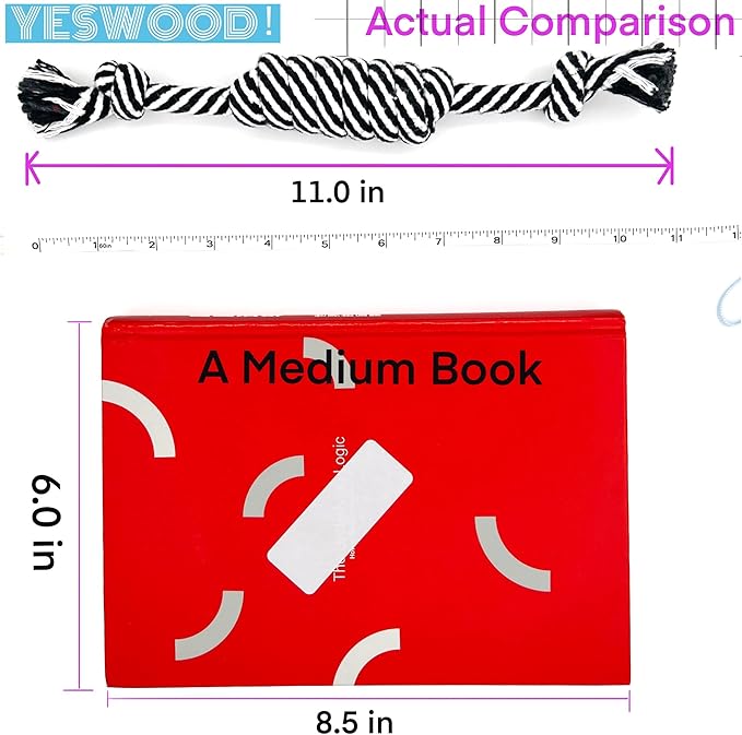 YESWOOD! Small Dog Ropes for Aggressive Chewers Puppy Chew Toys Small Soft Rope for Teething Tug of War Dog Toy Small Breed Rope Candy for Small and Medium Dogs 0-80 Pounds（4-Pack）