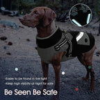 IECOii Dog Winter Coat Waterproof - Black, Medium - Dog Coat with Harness Built in for Medium Dogs, Thermal Warm Fleece Lined with Zip Up Cold Weather Jacket, Reflective Snowsuit for Outdoor Hiking