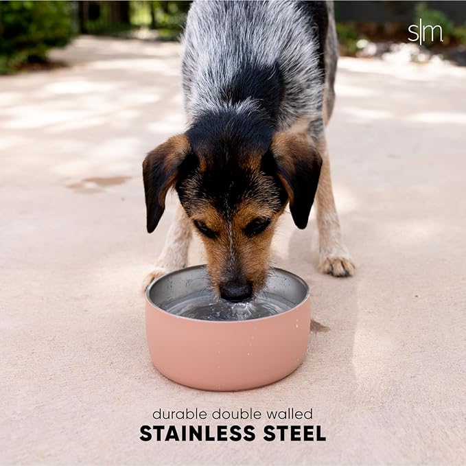 Simple Modern Stainless Steel Pet Water Bowl for Dogs & Cats | Insulated Stainless Steel Food Bowls for Dog Cat | No Tip No Slip BPA Free | Bentley Collection | Large (8 Cups) | Sea Glass Sage