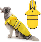 Paiaite Dog Raincoat: Hooded Slicker Poncho, Durable Waterproof Jacket with Reflective Stripes for Safety, Convenient Leash Hole, and Adjustable Fit, Perfect for Small, Medium, and Large Dogs Yellow L