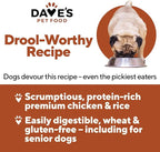 Dave's Pet Food Wet Canned Dog Food (Chicken & Rice), Made in USA Naturally Healthy with Added Vitamins & Minerals, Gluten Free Topper, 13.2 oz (12 Pack)