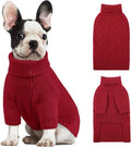 KOESON Small Dog Sweater Female and Male, Pullover Dog Sweater with Sleeves, Easy On Christmas Sweaters for Dachshund, Chihuahua, Pug, Yorkie, Warm Knitted Winter Apparel for Small Dogs, Red, S