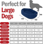 Majestic Pet 40 Inch Suede Calming Dog Bed Washable 40x29x9 (Inch) – Cozy Soft Round Donut Dog Bed with Spine Support for Dogs to Rest Their Head - Pet Bed Large – Navy (2025)