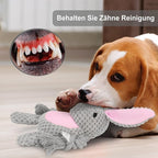 Dog Toys, Dog Squeaker Toys with Crinkle Paper, Stuffed Animal Dog Plush Chewing Toy, Cotton Rope Interactive Toys for Puppy, Small, Middle Dogs (Gray Rabbit)