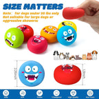 Hungdao 12 Pcs Squeaky Dog Toys Latex Rubber Squeaky Ball Smile Face Emoticon Dog Toys Chewing Interactive Ball Bulk Puppy Lovers Gift for Small Medium Pets Doggie Training (Novelty Style)
