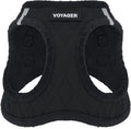 Best Pet Supplies - All Weather Mesh / Plush, Reflective, No Pull Harness for Small, Medium Dogs, Cats - Secure with Hook & Loop Fastener, Buckle, Double D-Rings - Black Plush, M
