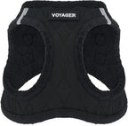 Best Pet Supplies - All Weather Mesh / Plush, Reflective, No Pull Harness for Small, Medium Dogs, Cats - Secure with Hook & Loop Fastener, Buckle, Double D-Rings - Black Plush, M