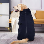 ROZKITCH Dog Winter Coat Soft Fleece Pullover Pajamas, Pet Windproof Warm Cold Weather Jacket Vest Cozy Jumpsuit Apparel Outfit Clothes for Small Medium Large Dog Walking Hiking Sleep Blue XXL