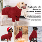 KOESON XS Dog Sweater Girl and Boy, Warm Extra Small Dog Sweater, Soft Turtleneck Doggy Sweaters with Sleeves, Thick Red Christmas Sweaters for Chihuahua, Yorkie, Red, XSmall
