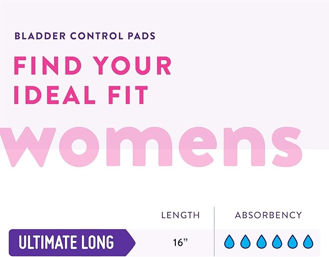 Prevail Ultimate Absorbency Incontinence Bladder Control Pads for Women, Regular Length, 33 Count