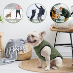 SCENEREAL Winter Dog Vest Coat with Harness Built In, Warm Puppy Jacket for Small Medium Dogs, Cold Weather Coat with Zipper, Fleece Puffer Vest Windproof Snow Clothes